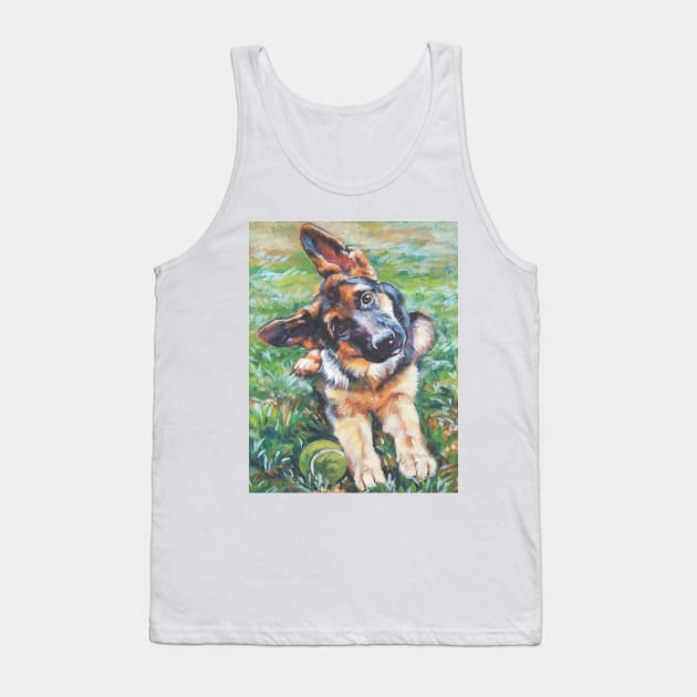 German Shepherd Fine Art Painting Tank Top by LASHEPARD